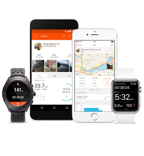 Running App and Cycling App Strava